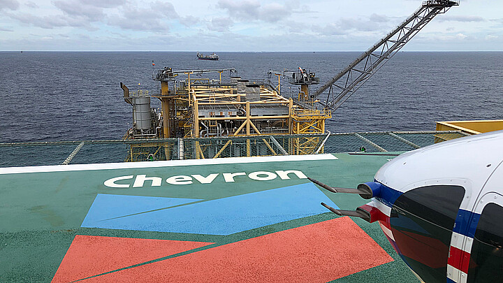 Chevron oil tanker