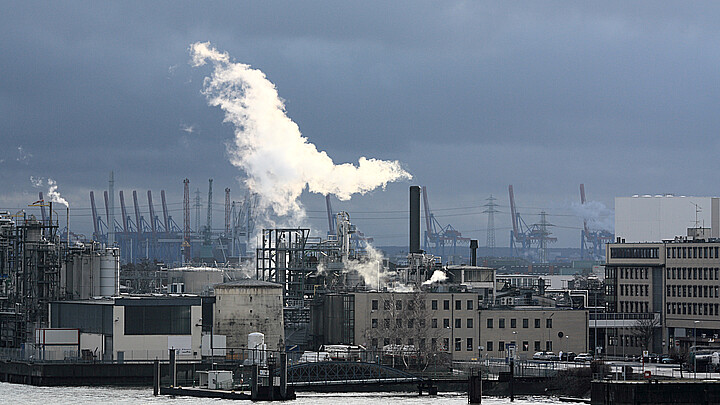 Stock photo of industrial facilities and smokestacks
