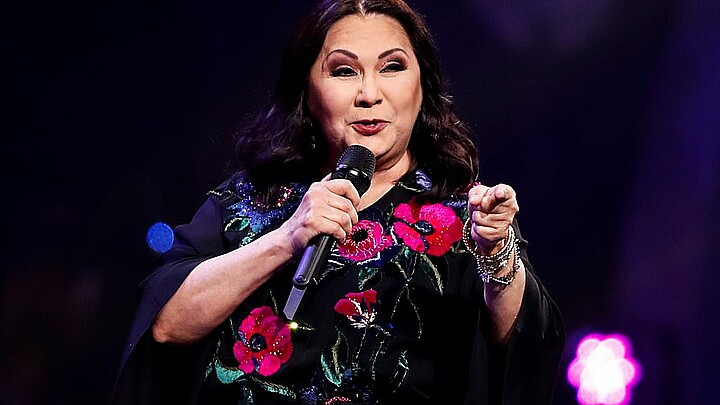 Ana Gabriel durante una presentación en Chile. 2020