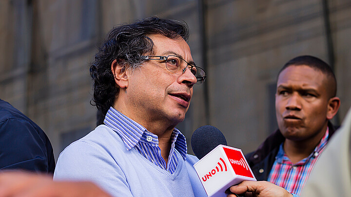 Gustavo Petro, Former presidential candidate and main opposition senator in the Colombian parliament, Strike In Colombia Against the reforms of the government, Bogotá Colombia, December 4 2019