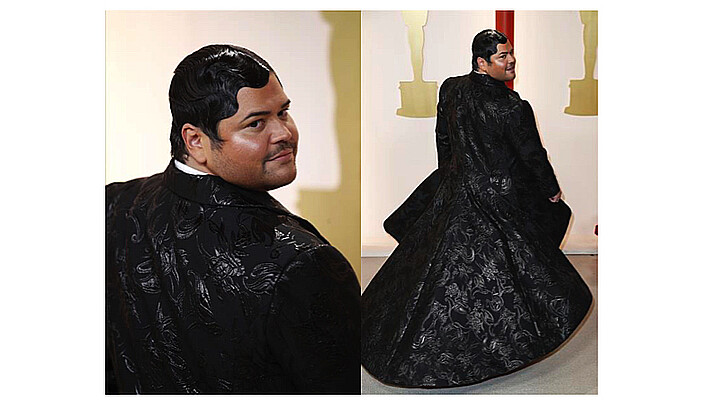 El actor Harvey Guillén se viraliza con su esmoquin negro en la alfombra de los Óscar 2023