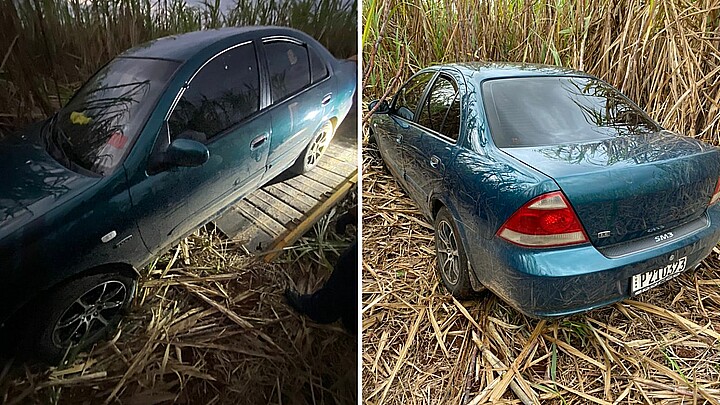 Apareció auto robado en cañaveral de Cuba