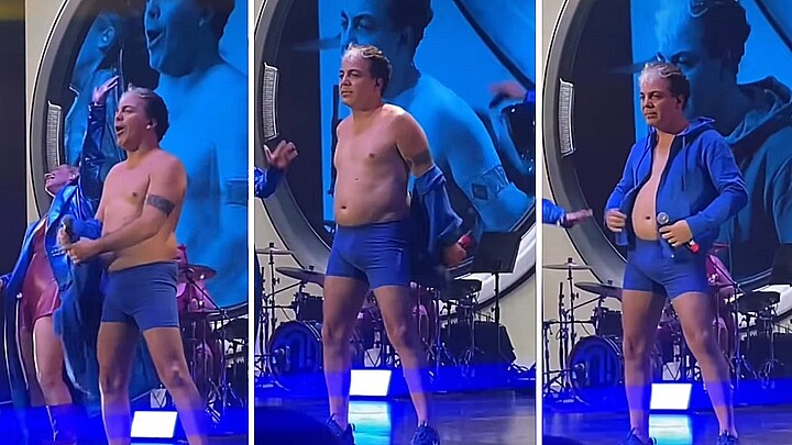 Cristian Castro desató el furor sobre el escenario al quitarse la ropa