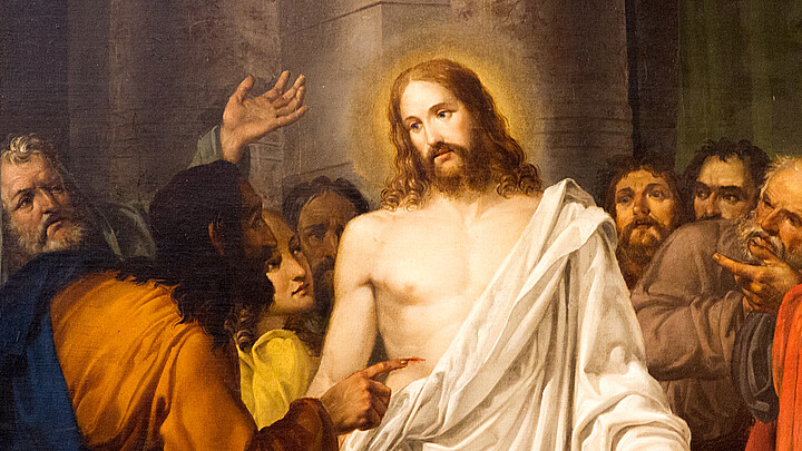 El cuadro de Jesucristo resucitado con Tomás apóstol y otros apóstoles