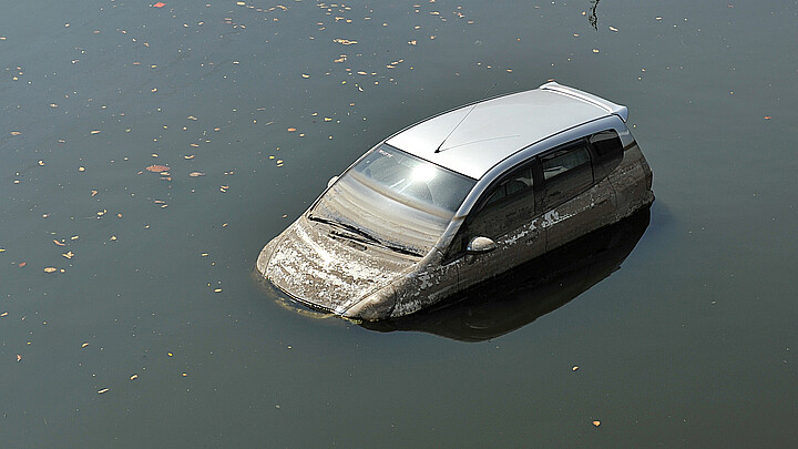 Submerged car