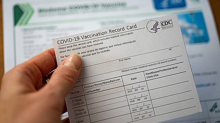 COVID-19 vaccination card 