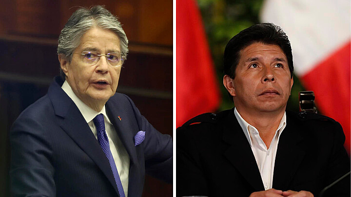 El presidente de Ecuador, Guillermo Lasso, y el expresidente de Perú Pedro Castillo