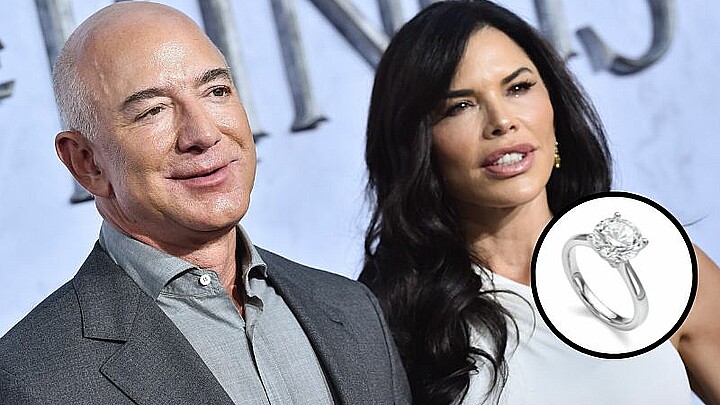 Lauren Sánchez muestra el enorme anillo de compromiso que le dio Jeff Bezos