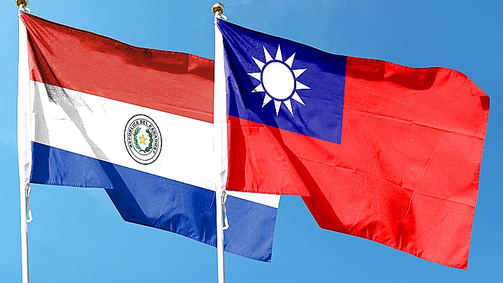 Paraguayan and Taiwanese flags 