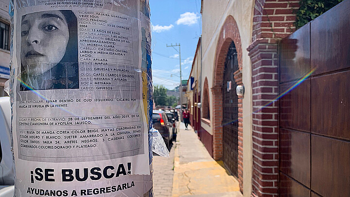 Missing girl poster in Mexico 