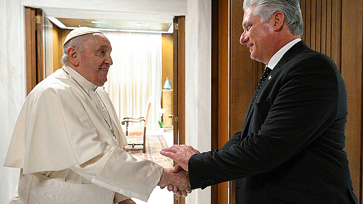 Encuentro entre el papa y Díaz Canel