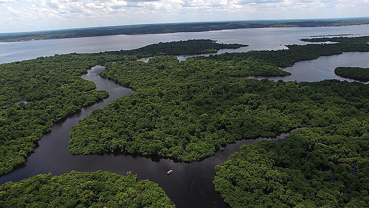 Aerial photograph of Brazil's Amazon rainforest