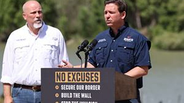 Florida Governor Ron DeSantis unveils immigration policies at Eagle Pass, Texas