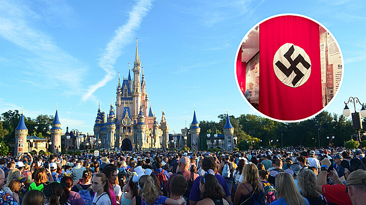 Protesters display Nazi flags outside Disney in Florida