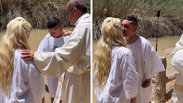 El artista cubano y su esposa se bautizaron en el río Jordán 