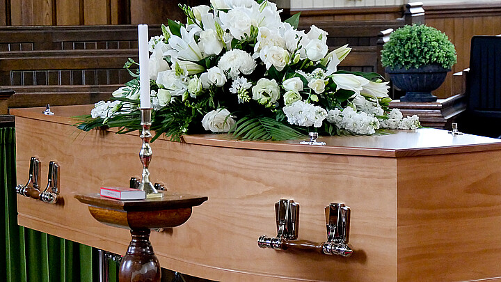 Coffin at a funeral 