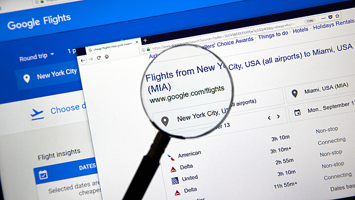 Google Flights para encontrar vuelos baratos