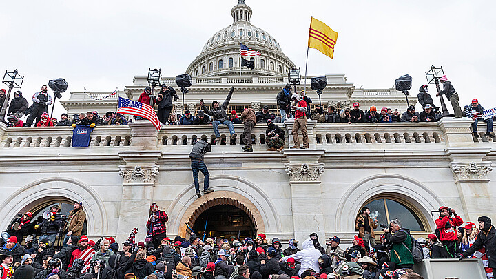 Protesters seen all over the U.S. Capitol building on Jan. 6, 2021