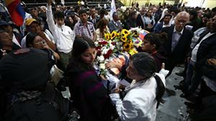 Ceremony to mourn Ecuadorian presidential candidate Fernando Villacencio 
