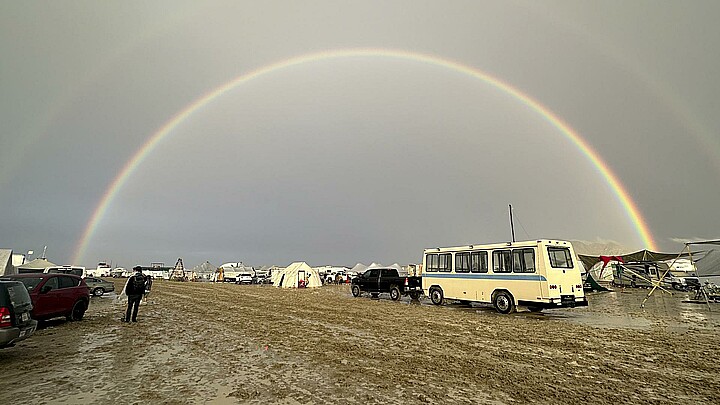 Burning Man revelers begin evacuation after heavy rains create mud chaos