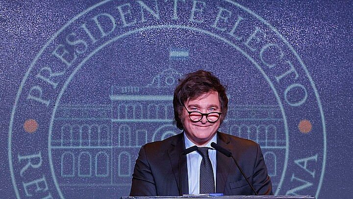 El presidente electo de Argentina Javier Milei