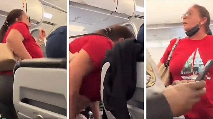 La mujer amenazó con "orinar" en medio del avión 