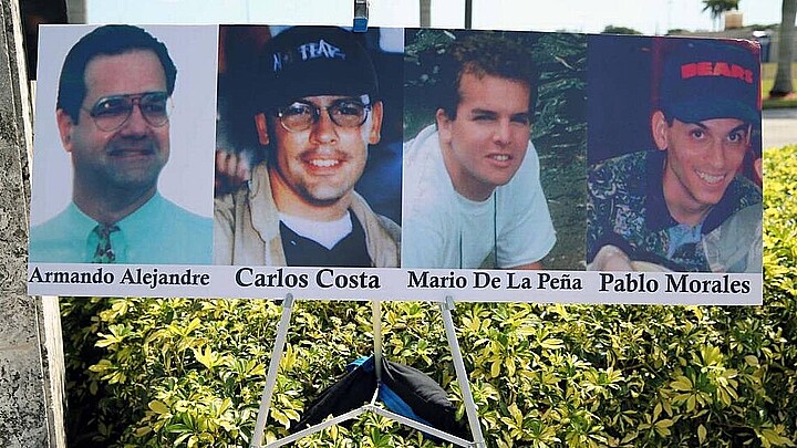 Photographs of the four heroes killed during the 1996 Brothers to the Rescue operation