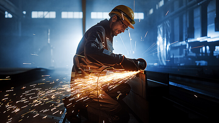 Stock photo of steel worker