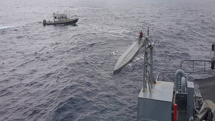 The Colombian Navy seized this narco-submarine carrying cocaine