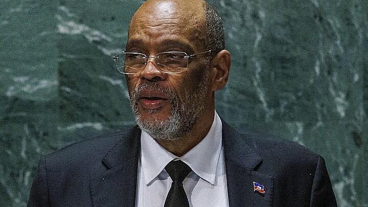 Haiti's Prime Minister Ariel Henry during the 78th session of the United Nations General Assembly at the United Nations in New York on Sept. 22, 2023