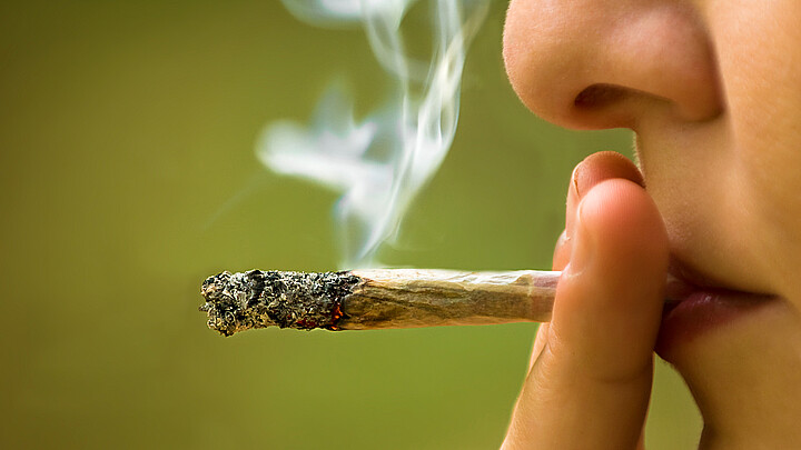 Girl smoking marijuana