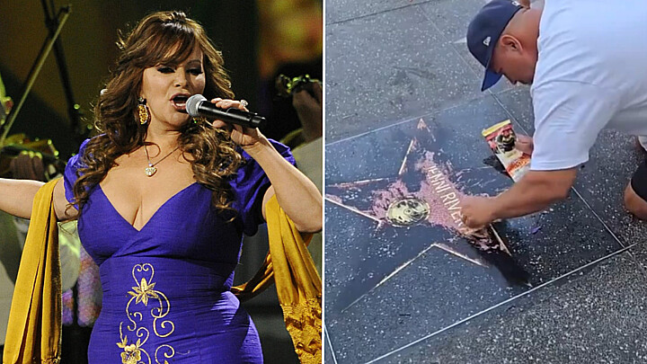 La estrella dedicada a la cantante Jenni Rivera fue vandalizada este lunes 