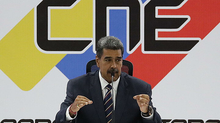 Nicolás Maduro, habla luego de ser proclamado presidente reelecto por el Consejo Nacional Electoral (CNE) 