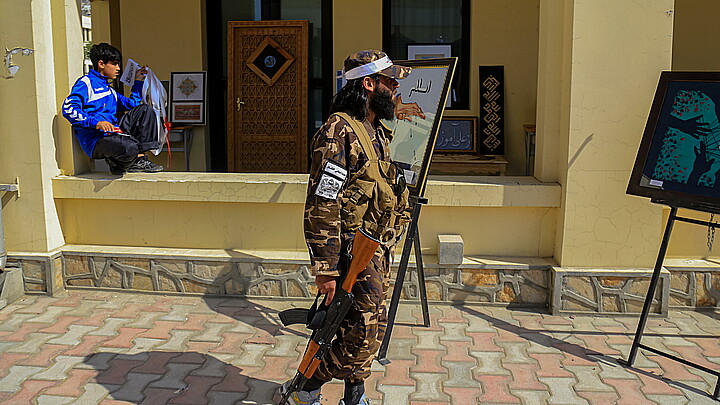 Taliban security patrol in Kabul, Afghanistan, Aug. 25, 2024