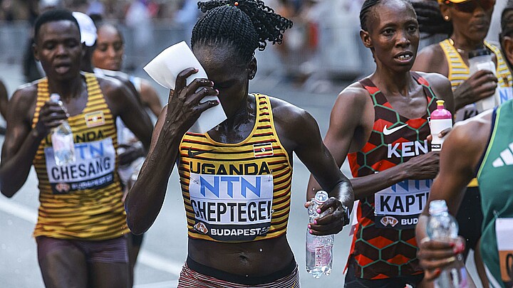 Imagen de archivo de la atleta ugandesa Rebecca Cheptegei 