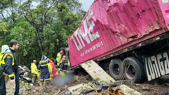 Imágenes del accidente en Brasil, aportada por los bomberos de la región