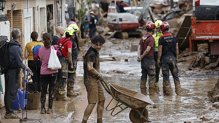 La región española afectada por la DANA está bajo inundaciones y en desastre