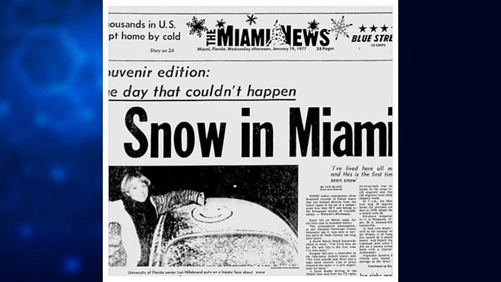 19 de enero de 1977 -El día que cayó nieve en Miami