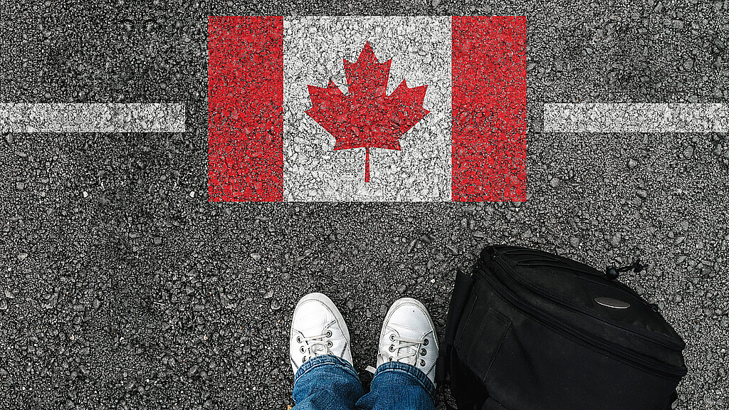 U.S. Canada border stock photo