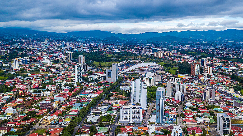 Vista aérea de Costa Rica San José