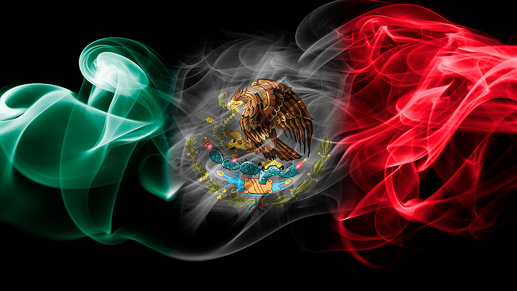 Stock image of Mexican image in the form of smoke