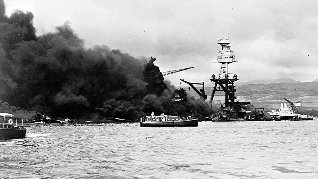 USS Arizona during Pearl Harbor