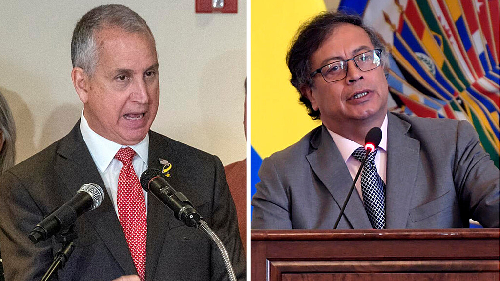 El congresista estadounidense Mario Díaz-Balart y el presidente de Colombia, Gustavo Petro
