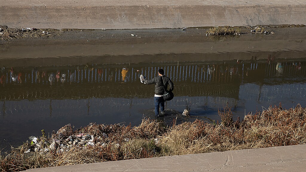 Migrant at Rio Grande