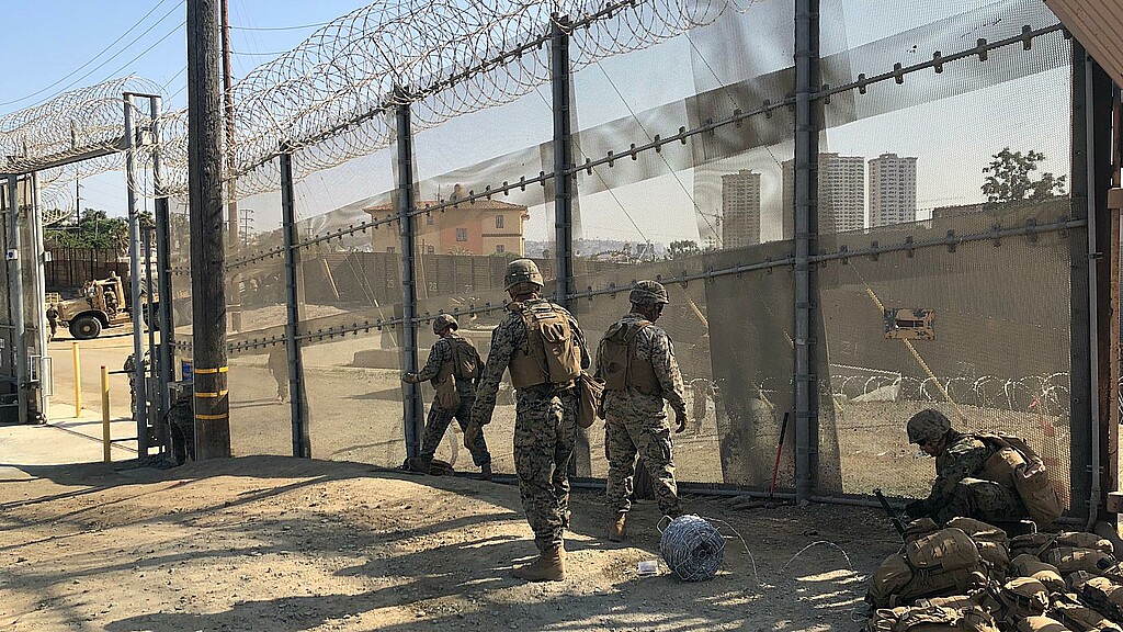 File photo showing US soldiers along the US-Mexico border