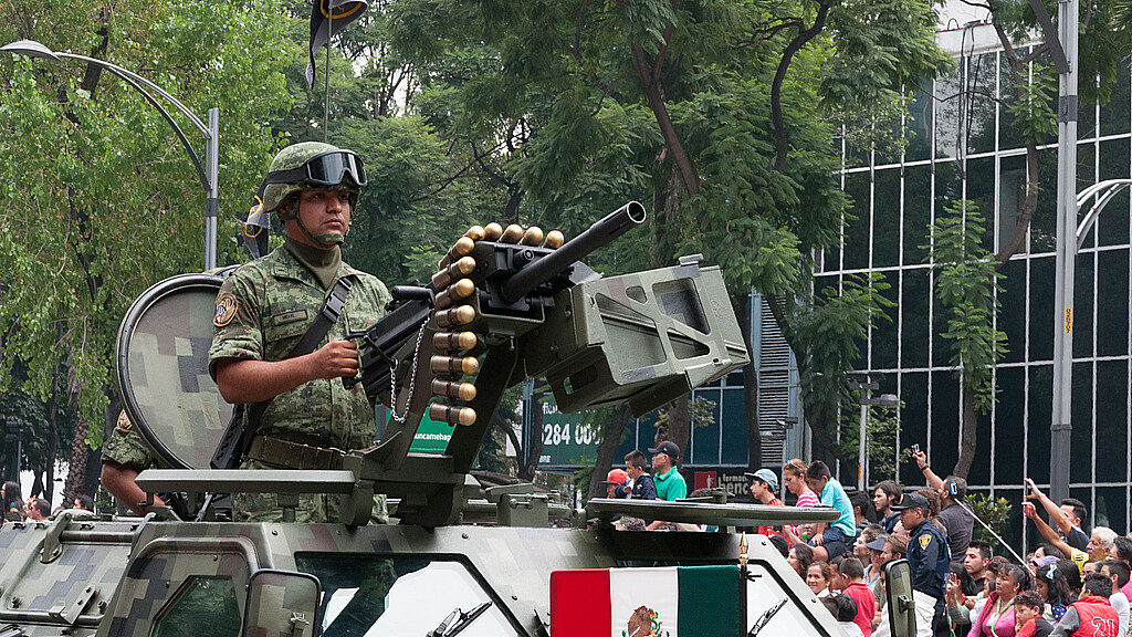 Members of the Mexican Armed Forced in the Sept. 16 military parade in honour of the anniversary of Mexican Independence