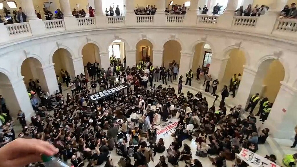 Protesta en el Capitolio Pro Hamas