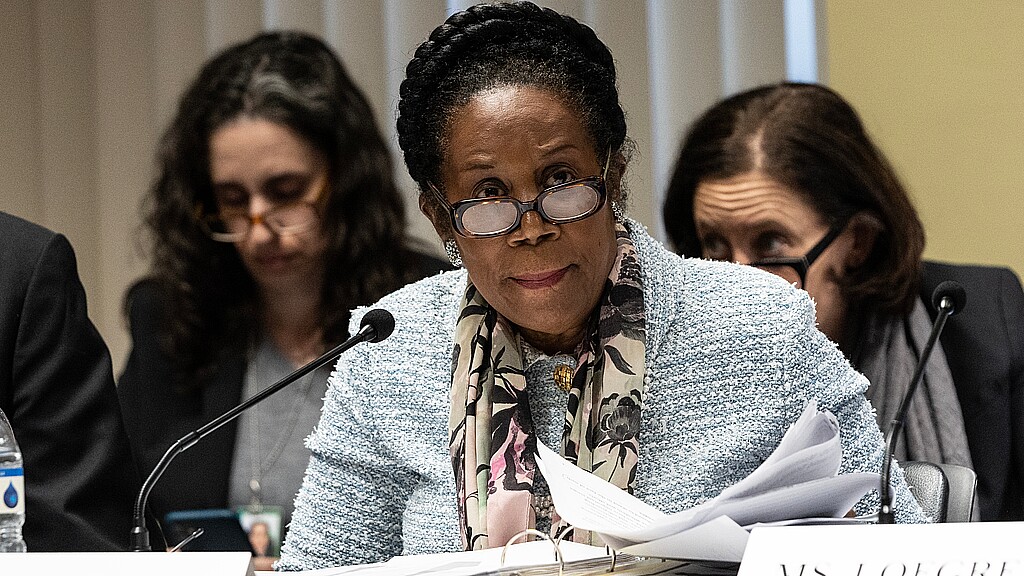 Rep. Sheila Jackson Lee (D) attends House Judiciary Committee field hearing on New York City violent crimes at Javits Federal Building in New York City on April 17, 2023
