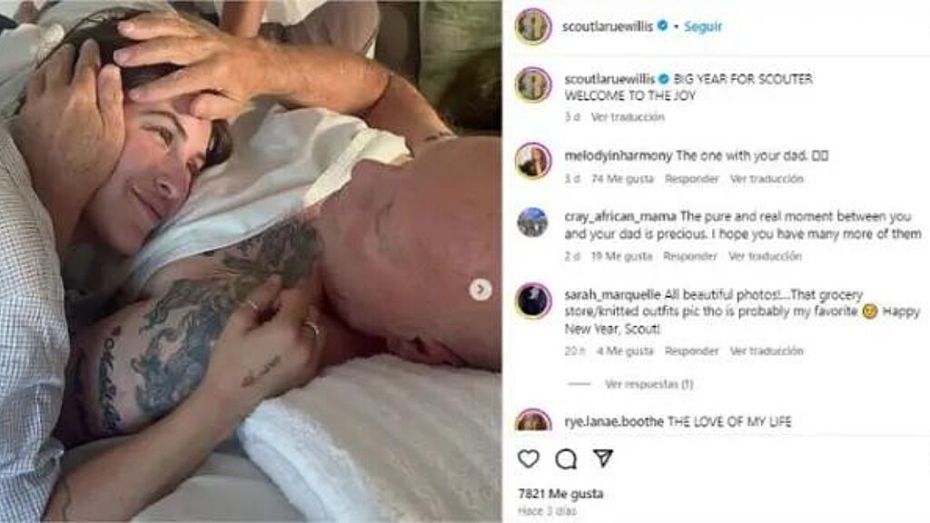 La hija del actor compartió un tierno momento con su padre Bruce Willis