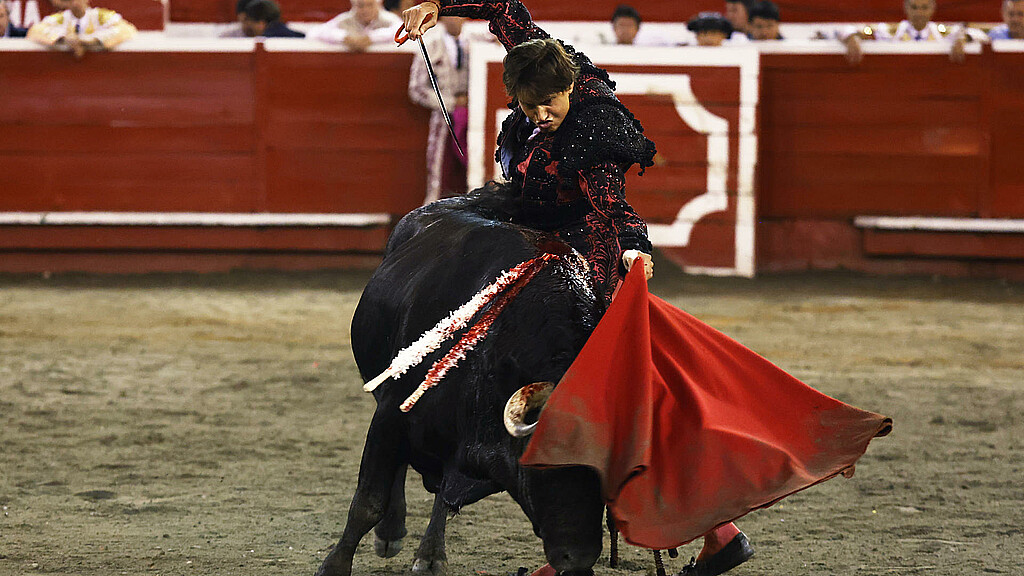 Foto de archivo del torero peruano Roca Rey durante una corrida en la Feria de Manizales (Colombia). 